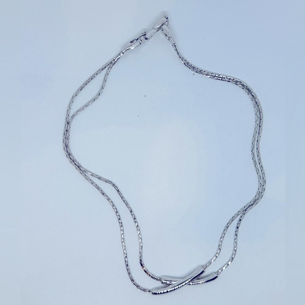 Monet Vintage Silver Double-Strand Necklace